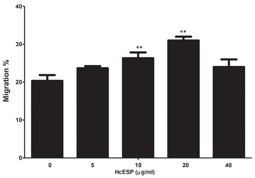 Effects of HcESPs on PBMC migration.