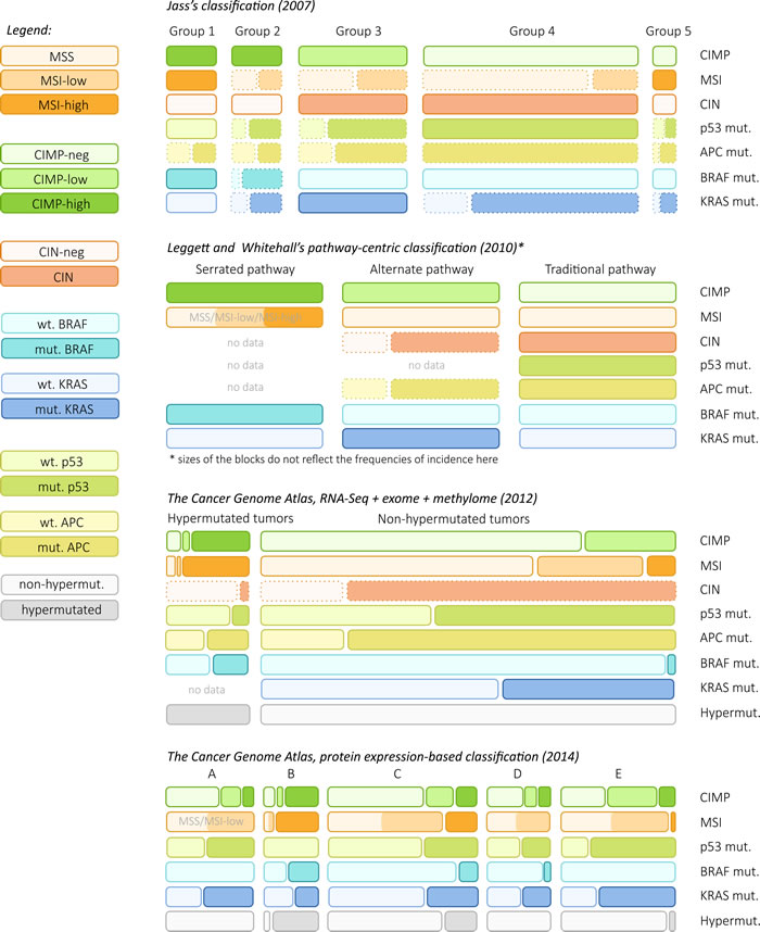 Four approaches of colorectal cancer classification.