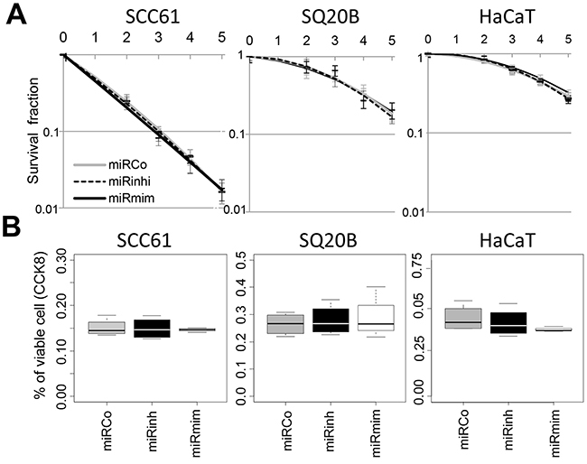 MiR-422a does not modulate cell response to irradiation.