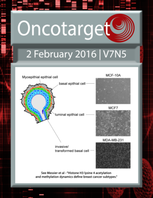 Journal Cover for Oncotarget V7N5