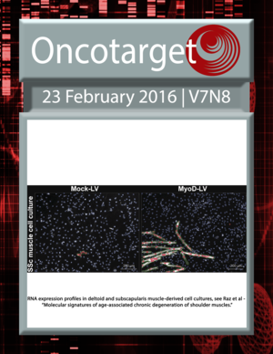 Journal Cover for Oncotarget V7N8