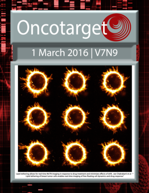 Journal Cover for Oncotarget V7N9