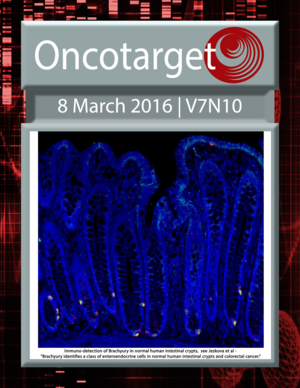 Journal Cover for Oncotarget V7N10