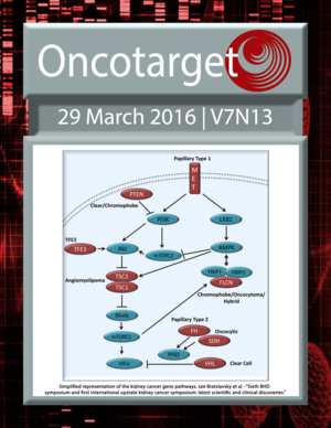 Journal Cover for Oncotarget V7N13
