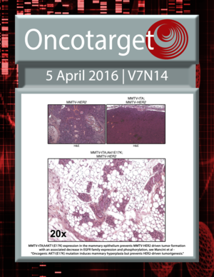 Journal Cover for Oncotarget V7N14