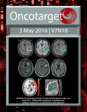 Journal Cover for Oncotarget V7N18