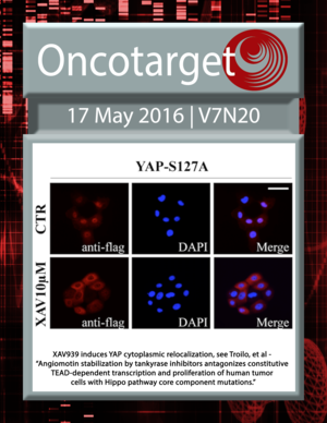 Journal Cover for Oncotarget V7N20