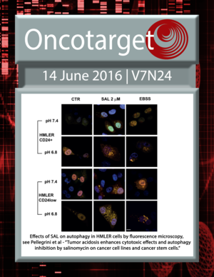 Journal Cover for Oncotarget V7N24