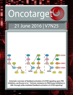 Journal Cover for Oncotarget V7N25