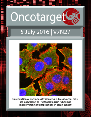 Journal Cover for Oncotarget V7N27