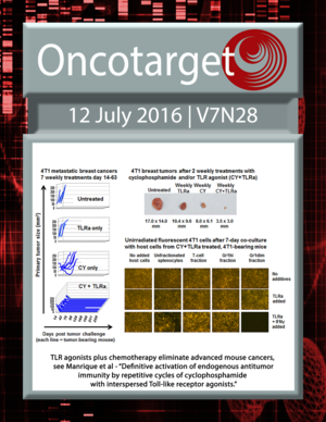Journal Cover for Oncotarget V7N28