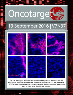 Journal Cover for Oncotarget V7N37
