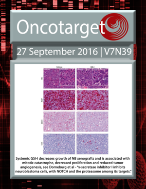 Journal Cover for Oncotarget V7N39