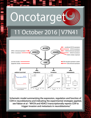 Journal Cover for Oncotarget V7N41