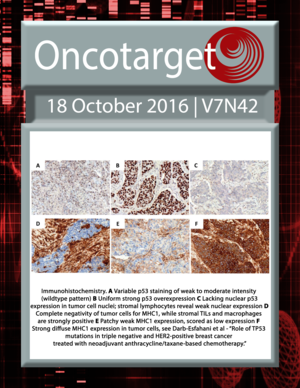 Journal Cover for Oncotarget V7N42