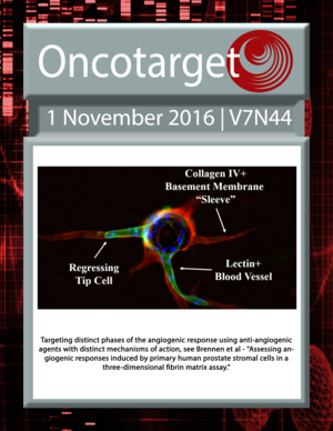 Journal Cover for Oncotarget V7N44