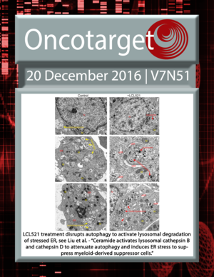 Journal Cover for Oncotarget V7N51