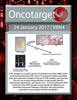Journal Cover for Oncotarget V8N4