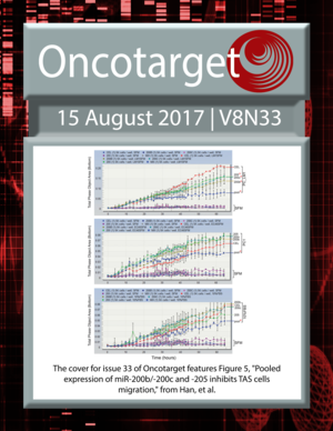 Journal Cover for Oncotarget V8N33