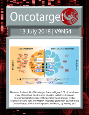 Journal Cover for Oncotarget V9N54