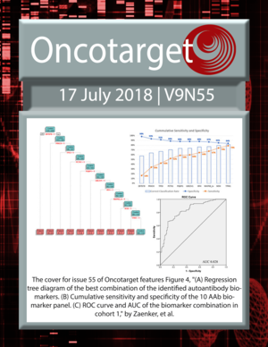 Journal Cover for Oncotarget V9N55