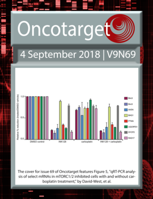 Journal Cover for Oncotarget V9N69