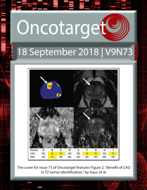 Journal Cover for Oncotarget V9N73