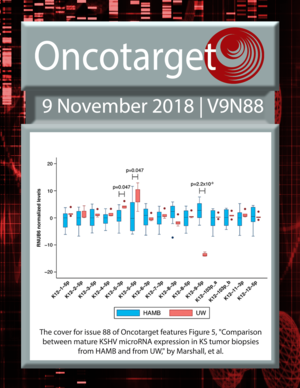 Journal Cover for Oncotarget V9N88