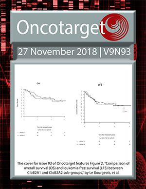 Journal Cover for Oncotarget V9N93