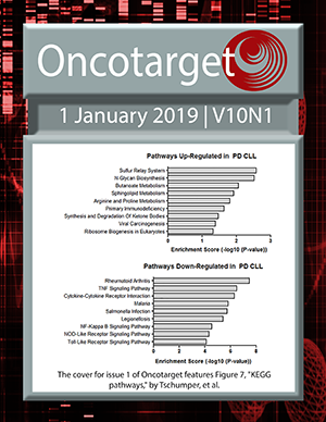 Journal Cover for Oncotarget V10N1