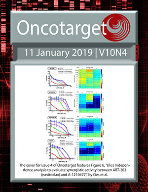 Journal Cover for Oncotarget V10N4