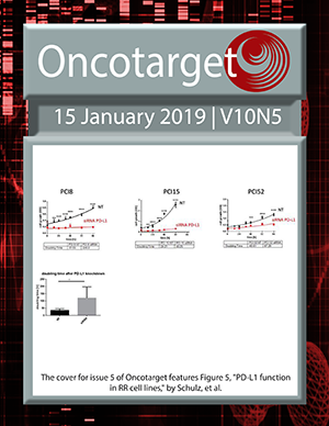 Journal Cover for Oncotarget V10N5