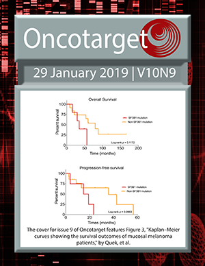 Journal Cover for Oncotarget V10N9