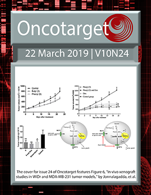 Journal Cover for Oncotarget V10N24