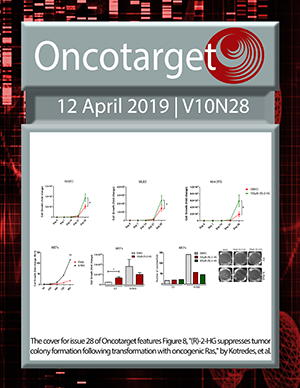 Journal Cover for Oncotarget V10N28