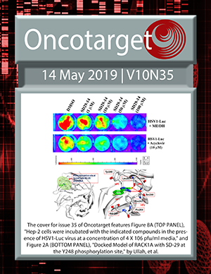 Journal Cover for Oncotarget V10N35