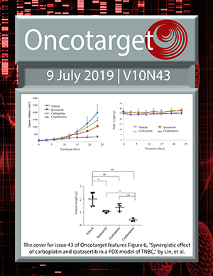 Journal Cover for Oncotarget V10N43