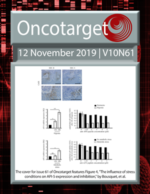 Journal Cover for Oncotarget V10N61