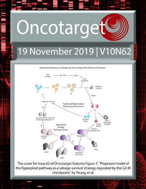 Journal Cover for Oncotarget V10N62