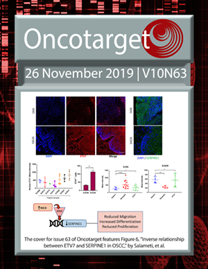 Journal Cover for Oncotarget V10N63