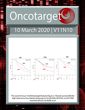 Journal Cover for Oncotarget V11N10