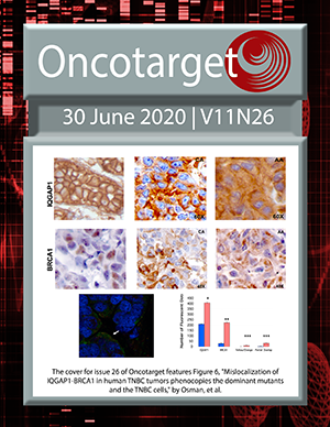 Journal Cover for Oncotarget V11N26