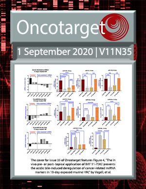 Journal Cover for Oncotarget V11N35