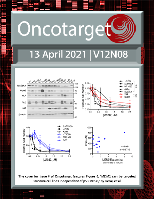 Journal Cover for Oncotarget V12N8