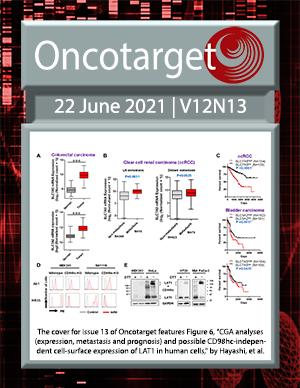 Journal Cover for Oncotarget V12N13