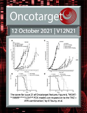 Journal Cover for Oncotarget V12N21