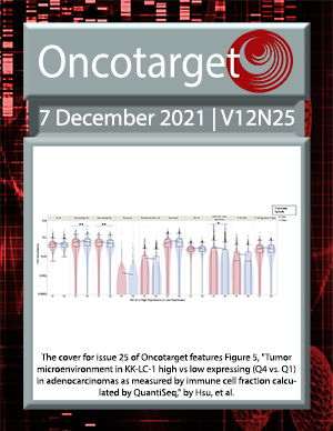 Journal Cover for Oncotarget V12N25