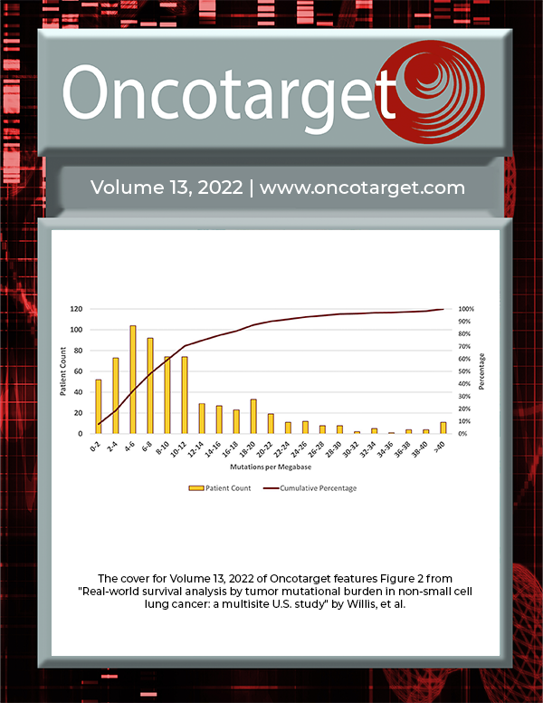 Journal Cover for Oncotarget V13 (2022)
